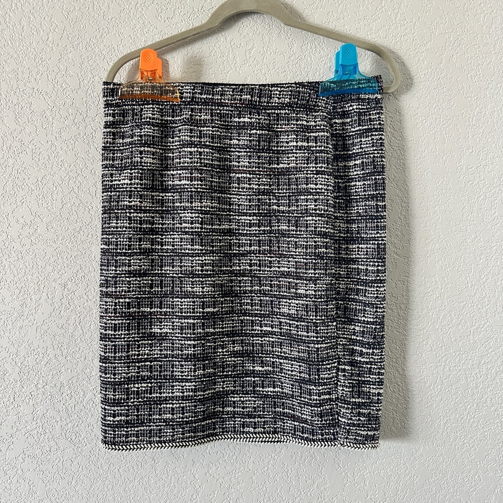 Max Studio Blue and White Tweed Skirt